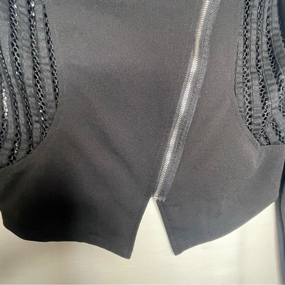 Poetry Black Jacket Size L Juniors Asymmetrical Zipper  Biker Goth Witchy - Picture 4 of 12